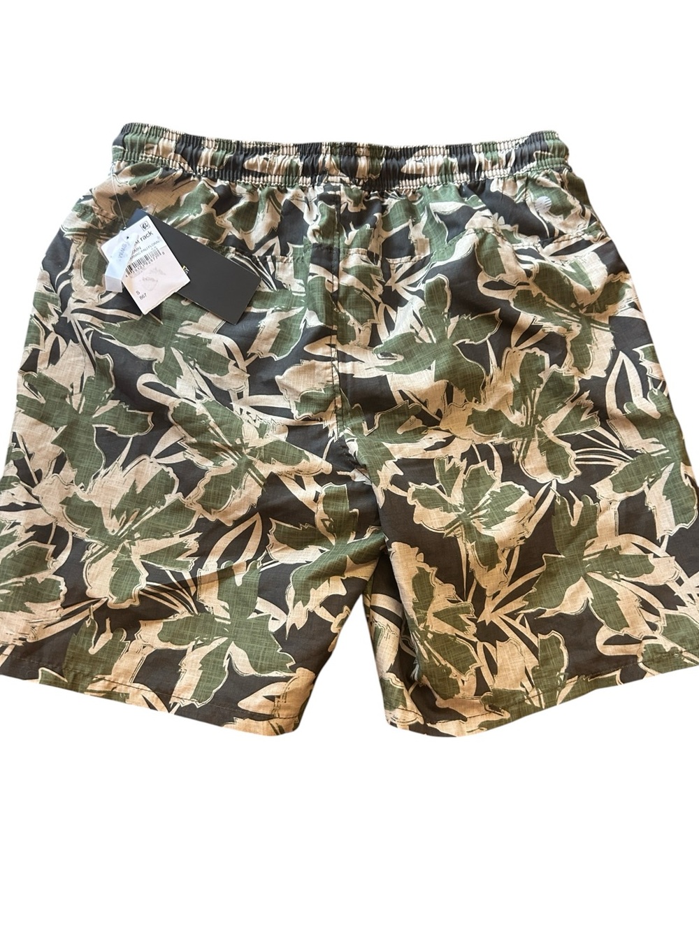 Zella New olive tarmac Pali floral lined swim shorts pockets Small activewear - Picture 2 of 12